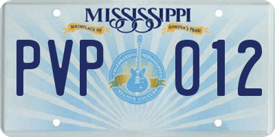 MS license plate PVP012