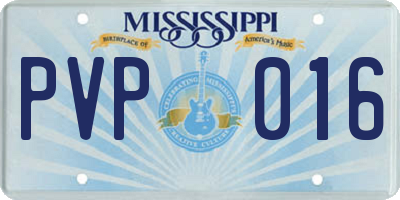 MS license plate PVP016