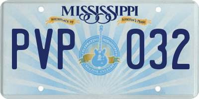 MS license plate PVP032