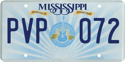 MS license plate PVP072