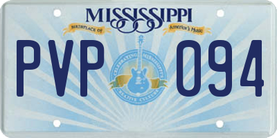 MS license plate PVP094