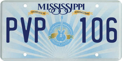 MS license plate PVP106