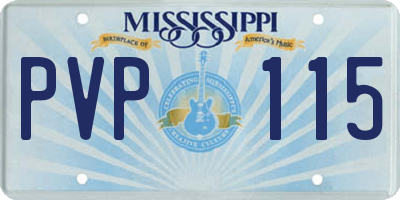 MS license plate PVP115