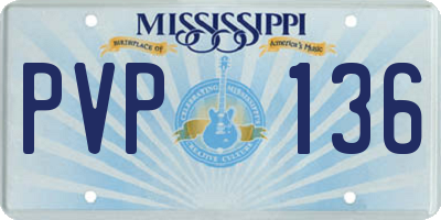 MS license plate PVP136