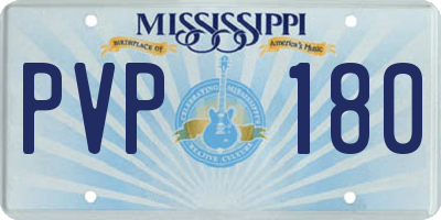 MS license plate PVP180