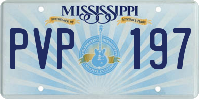 MS license plate PVP197