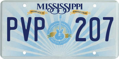 MS license plate PVP207