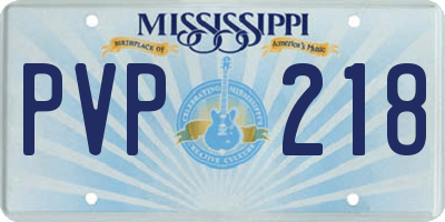 MS license plate PVP218