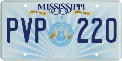 MS license plate PVP220