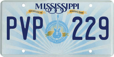 MS license plate PVP229