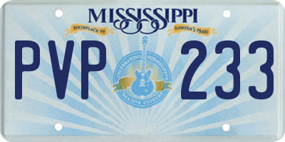 MS license plate PVP233