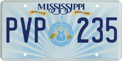 MS license plate PVP235