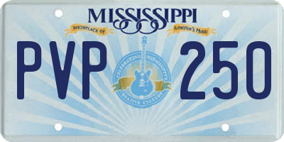 MS license plate PVP250