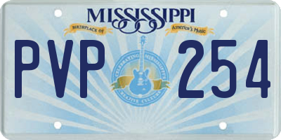 MS license plate PVP254