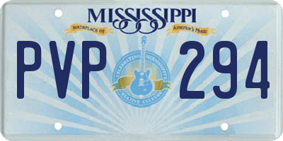 MS license plate PVP294