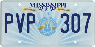 MS license plate PVP307