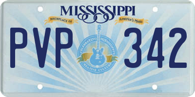 MS license plate PVP342
