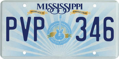 MS license plate PVP346