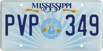 MS license plate PVP349