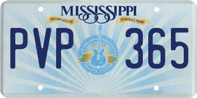 MS license plate PVP365