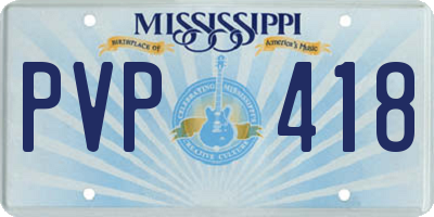 MS license plate PVP418