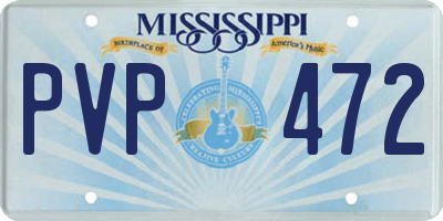 MS license plate PVP472
