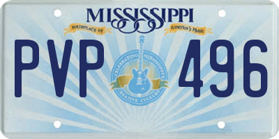 MS license plate PVP496