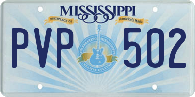 MS license plate PVP502
