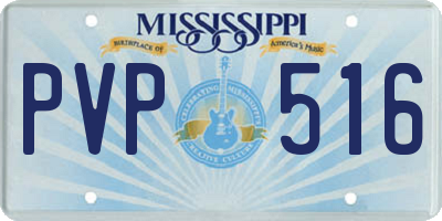 MS license plate PVP516