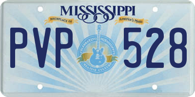 MS license plate PVP528