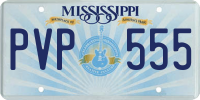 MS license plate PVP555