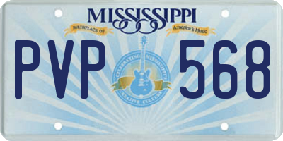 MS license plate PVP568