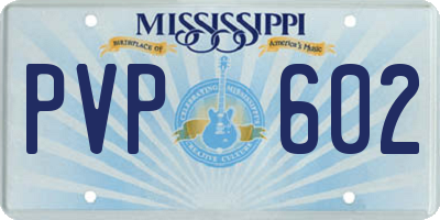 MS license plate PVP602