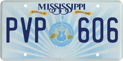 MS license plate PVP606