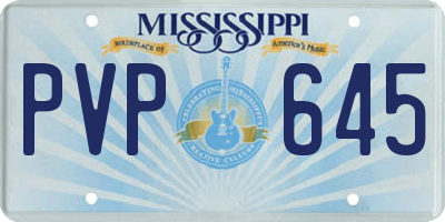 MS license plate PVP645