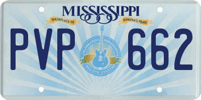 MS license plate PVP662