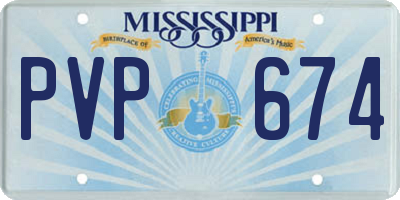 MS license plate PVP674