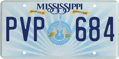 MS license plate PVP684