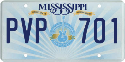 MS license plate PVP701