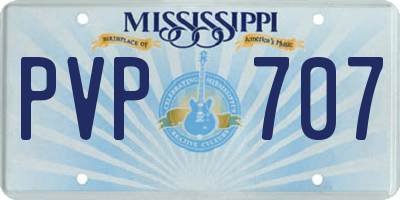 MS license plate PVP707