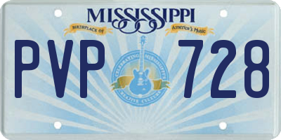 MS license plate PVP728