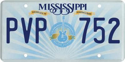 MS license plate PVP752