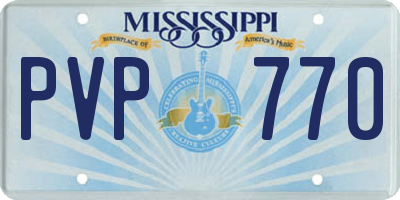 MS license plate PVP770