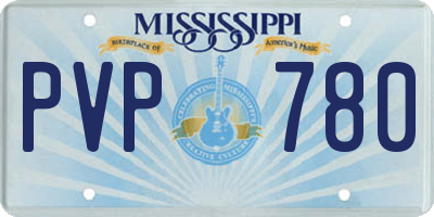 MS license plate PVP780