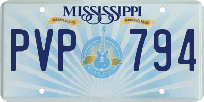 MS license plate PVP794