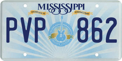 MS license plate PVP862