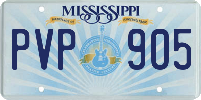 MS license plate PVP905