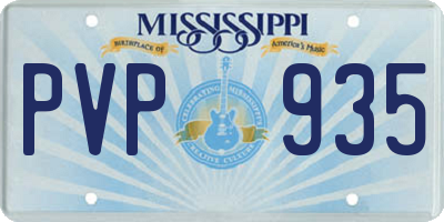 MS license plate PVP935