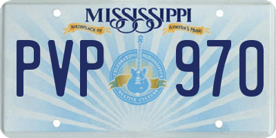MS license plate PVP970