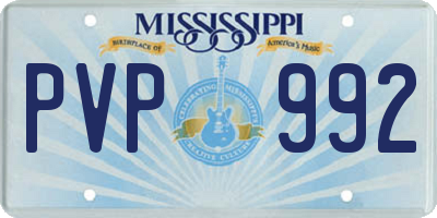 MS license plate PVP992